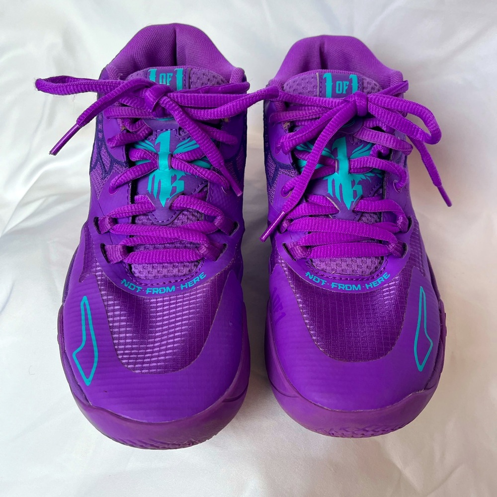 The Puma MB.01 LaMelo Ball Purple Glimmer - Charlotte Hornets - Size 5.5